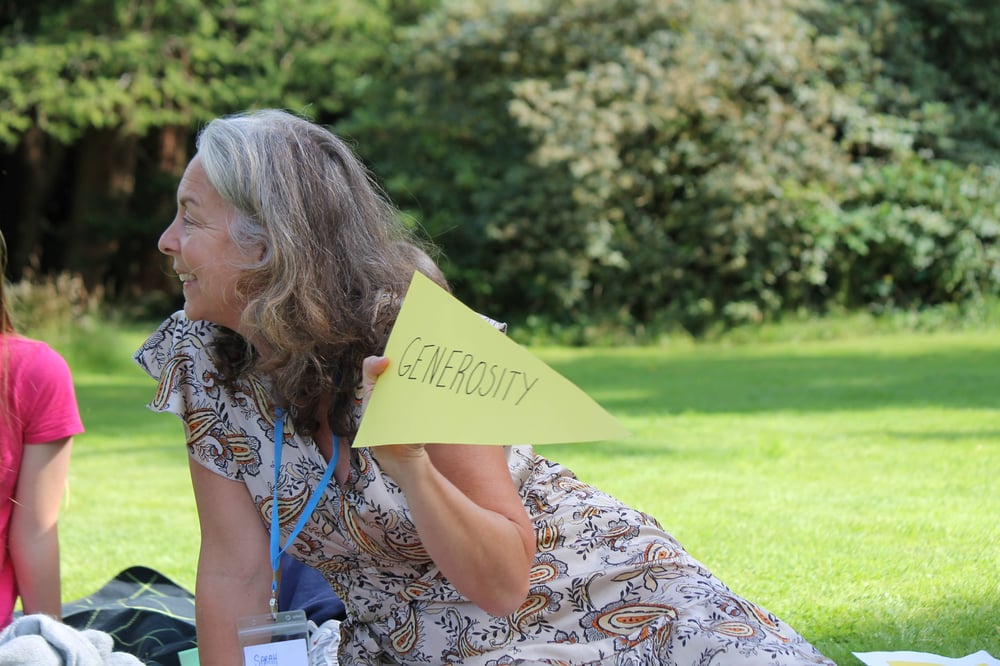 Participants reflecting together at Rose Castle